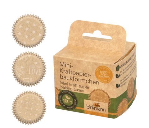 Mini-Kraftpapierbackförmchen, Ø 4,5 cm, 75 Stück