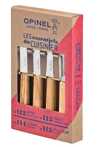 Opinel LES ESSENTIELS, Olivenholz, 4-teilig