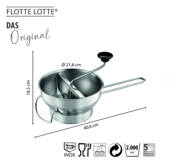 Gefu Passiergerät FLOTTE LOTTE® inkl. 3 Lochscheiben (1 mm, 3 mm und 5 mm)