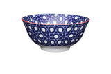 KitchenCraft Bowl Blue Floral Geometric Print