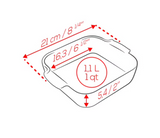 Auflaufform quadratisch ecru 21 cm