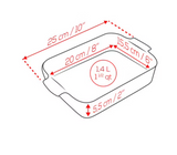 Auflaufform rechteckig rot 25 cm