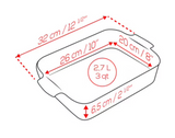 Auflaufform rechteckig rot 32 cm