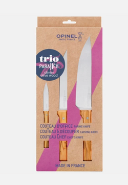 Opinel Trio PARALLELE, Olivenholz